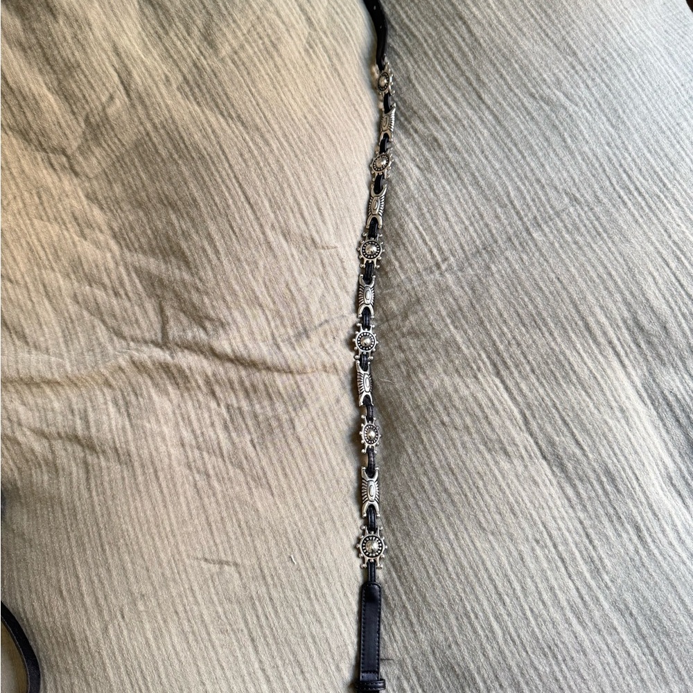 Silver and Black Chain Belt